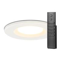 10x Venezia LED inbouwspots - Wit - Dimbaar - 6 Watt 650 lumen - 2700K warm wit - IP65 waterdicht - Inclusief Afstandsbediening - Verandaspots - lage inbouwdiepte