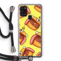 Hamburger: Samsung Galaxy A21s Transparant Hoesje met koord