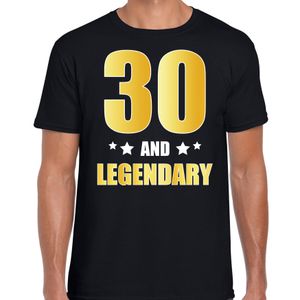 30 and legendary verjaardag cadeau t-shirt goud 30 jaar zwart voor heren 2XL  -