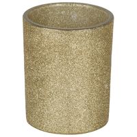 1x Gouden theelichthouders/waxinelichthouders glitter 10 cm - thumbnail