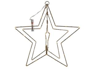 Kerstster 3D metaal goud 50LED 40cm