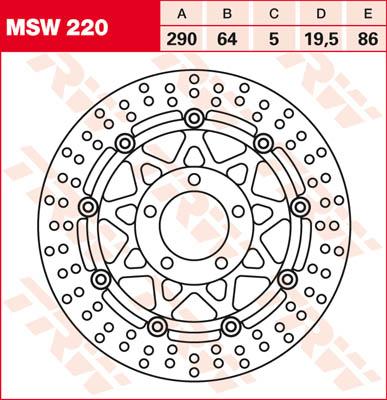 TRW Remschijf, remschijven voor de moto, MSW220