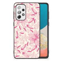Samsung Galaxy A73 Bloemen Hoesje Pink Flowers