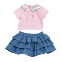 Corolle rok met ruches en t-shirt voor babypop, 36cm. Corolle rok met ruches en t-shirt voor babypop, 36cm.