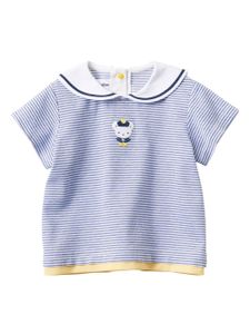 Familiar polo rayé à motif ourson - Bleu