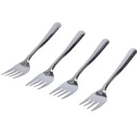Gebaksvork - 4x stuks - zilver - streep - 18 cm - gebak/cakevork - vaatwasser bestendig Gebaksvork - 4x stuks - zilver - streep - 18 cm - gebak/cakevork - vaatwasser bestendig