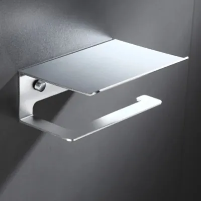 LuxuRoll Aluminium Toiletrolhouder met Telefoonplankje LuxuRoll Aluminium Toiletrolhouder met Telefoonplankje
