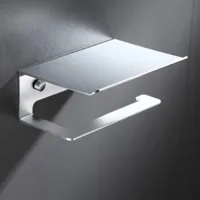 LuxuRoll Aluminium Toiletrolhouder met Telefoonplankje