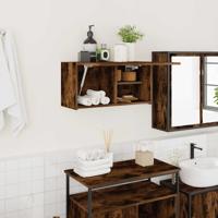 Badkamerwandkast 60x25x30 cm bewerkt hout gerookt eikenkleurig