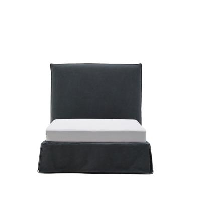 Kave Home Bed 'Jaira' Linnenmix, 90 x 200cm, kleur Antraciet