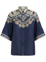 ETRO chemise en soie à motif cachemire - Bleu