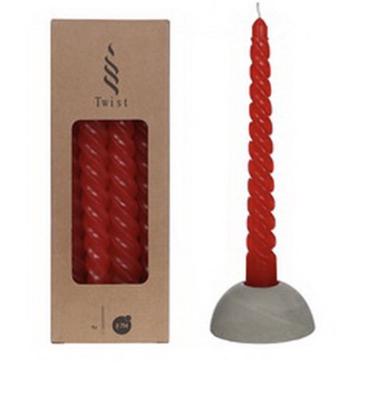 Twisted Candles Set 4 st. Red - Buitengewoon de boet