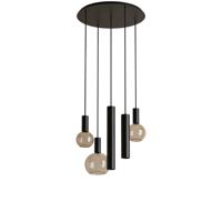 Hanglamp Riva rond 5 lichts zwart