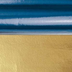 2x rollen knutsel folie blauw/goud 50 x 80 cm