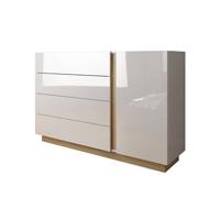 Meubella Dressoir Ashley - Wit - Eiken - 138 cm - thumbnail