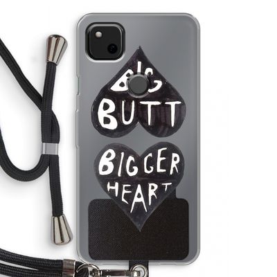 Big butt bigger heart: Pixel 4a Transparant Hoesje met koord
