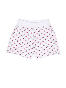 Monnalisa short en coton à imprimé graphique - Blanc