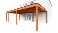 Trendhout Aanbouwveranda Modena 905x485 cm - model rechts- Plat dak- Hout- Trendhout Trendhout Aanbouwveranda Modena 905x485 cm - model rechts- Plat dak- Hout- Trendhout
