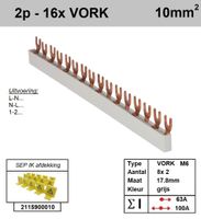 SEP Verdeelkam 2f Vork 16p 18mm M6 grijs F02016G06
