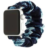 Apple Watch Nylon Scrunchie Band - Donkerblauw Rozen - 44, 45, 46 & 49mm Apple Watch Nylon Scrunchie Band - Donkerblauw Rozen - 44, 45, 46 & 49mm