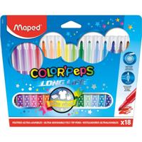 Maped Viltstift Color&apos;Peps 18 stiften in een kartonnen etui