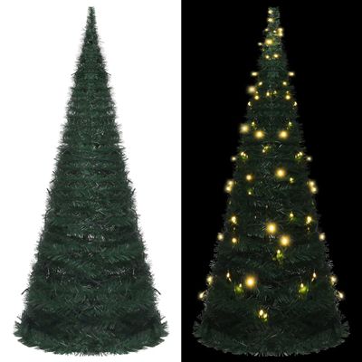 VidaXL Kunstkerstboom met verlichting pop-up 210 cm groen
