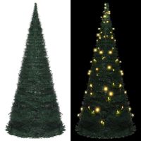 VidaXL Kunstkerstboom met verlichting pop-up 210 cm groen