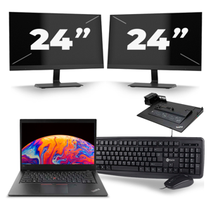 Lenovo ThinkPad L480 - Intel Core i5-8e Generatie - 14 inch - 16GB RAM - 256GB SSD - Windows 11 + 2x 24 inch Monitor