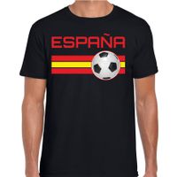 Espana / Spanje voetbal / landen shirt met voetbal en Spaanse vlag zwart voor heren 2XL  - - thumbnail