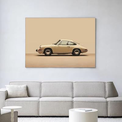 Urban Cotton Wandkleed 'Vintage Porsche Beige' 110 x 145cm in Frame - black