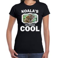 T-shirt koalas are serious cool zwart dames - koalaberen/ koala shirt - thumbnail