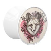 Double Flared Plug met Wolf Design Acryl Tunnels & Plugs - thumbnail