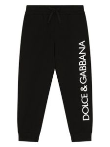 Dolce & Gabbana Kids pantalon de jogging à logo imprimé - Noir