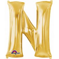 Letter N ballon goud 86 cm