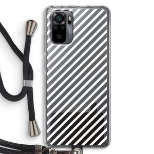 Strepen zwart-wit: Xiaomi Redmi Note 10 Pro Transparant Hoesje met koord