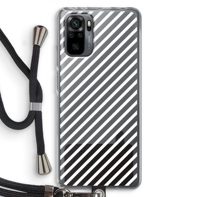 Strepen zwart-wit: Xiaomi Redmi Note 10 Pro Transparant Hoesje met koord