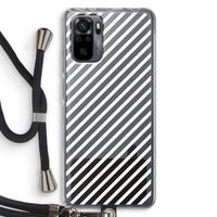 Strepen zwart-wit: Xiaomi Redmi Note 10 Pro Transparant Hoesje met koord