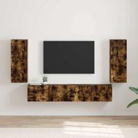 TV Wandkast 2 pcs Gerookt eiken 30 x 31 x 80 cm Bewerkt hout