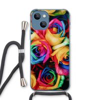 Neon bloemen: iPhone 13 Transparant Hoesje met koord Neon bloemen: iPhone 13 Transparant Hoesje met koord