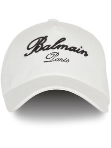 Balmain casquette à motif Signature brodé - Blanc