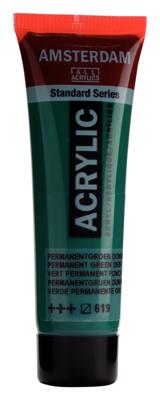 Royal Talens Amsterdam Standard Series Acrylverf Tube 20 ml - Permanentgroen Donker 619