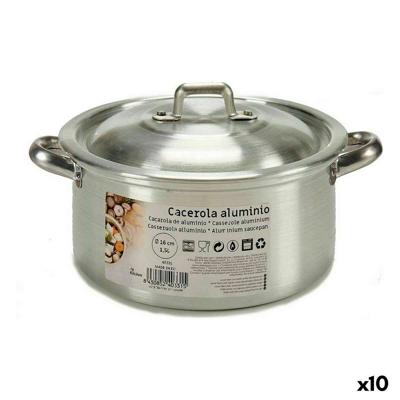 Kookpot met Deksel Kinvara 100003 100003 Zilverkleurig 1,5 L 18 x 10 x 23,5 cm 23,5 x 10 x 18 cm (10 Stuks)