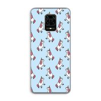 Eenhoorns overal: Xiaomi Redmi Note 9 Pro Transparant Hoesje