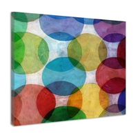 Karo-art Schilderij - Abstracte cirkels (print op canvas) , Multikleur , 3 maten , Wanddecoratie - thumbnail