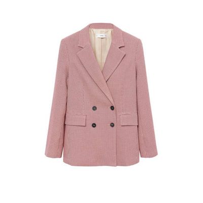 Mango blazer met pied-de-poule rood Mango blazer met pied-de-poule rood