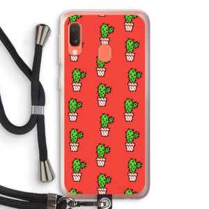 Mini cactus: Samsung Galaxy A20e Transparant Hoesje met koord