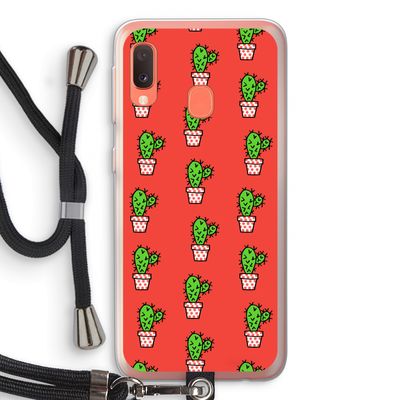 Mini cactus: Samsung Galaxy A20e Transparant Hoesje met koord