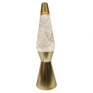 Fisura Lavalamp - Mat Gouden Basis - Multicolor Glitter Lava