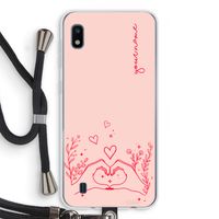 Love is in the air: Samsung Galaxy A10 Transparant Hoesje met koord Love is in the air: Samsung Galaxy A10 Transparant Hoesje met koord