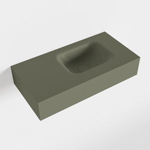 MONDIAZ LEX Army vrijhangende solid surface wastafel 60cm. Positie wasbak rechts